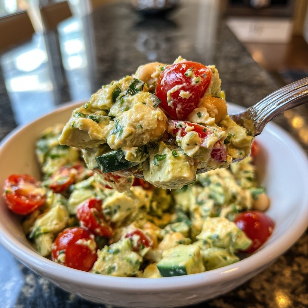 Healthy & Light Avocado Chickpea Salad