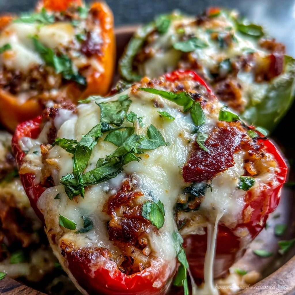 Ground Chicken Stuffed Bell Peppers