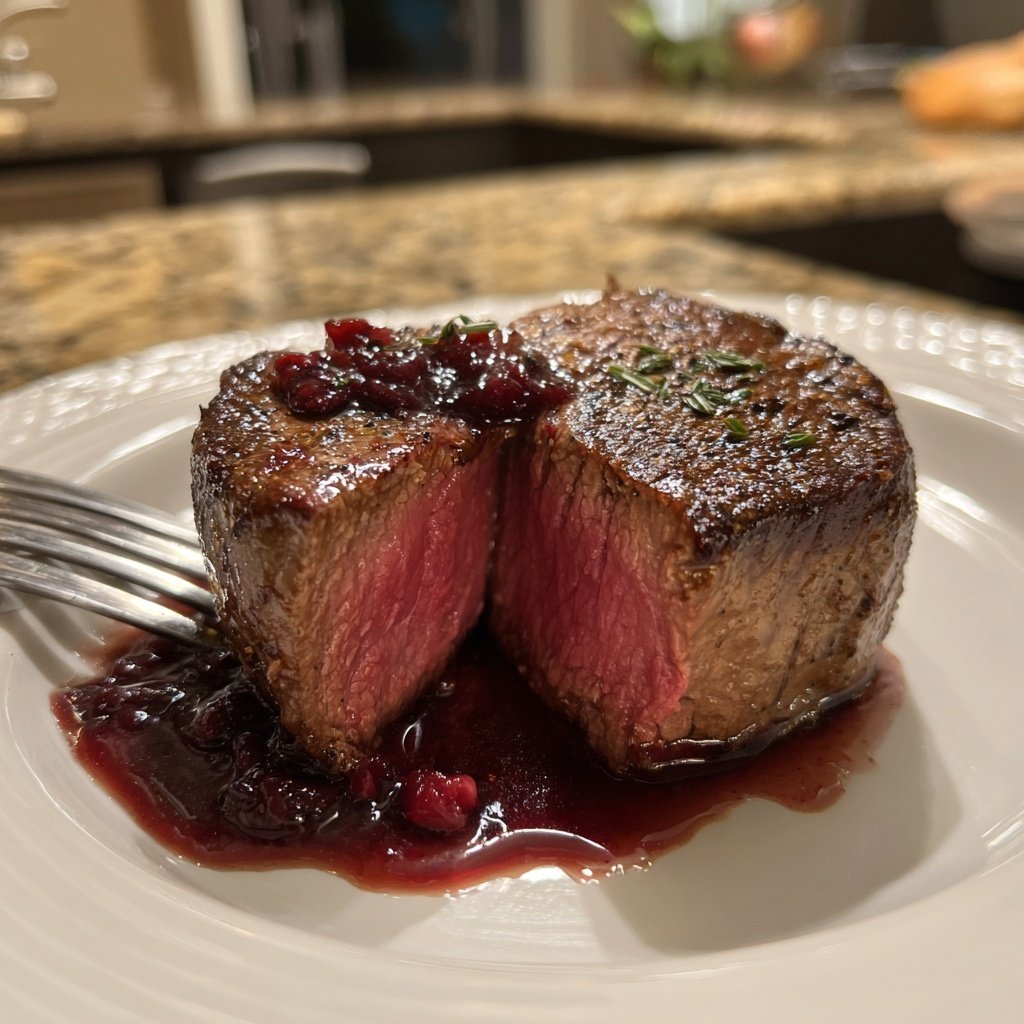Romantic Filet Mignon with Red Wine Sauce
