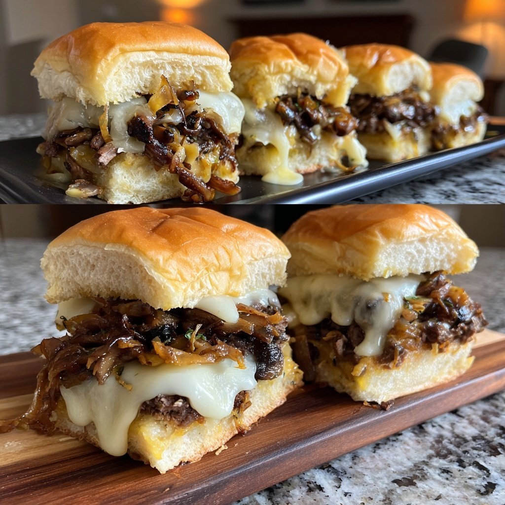 Easy Slider Mushroom Swiss Veggie Sliders