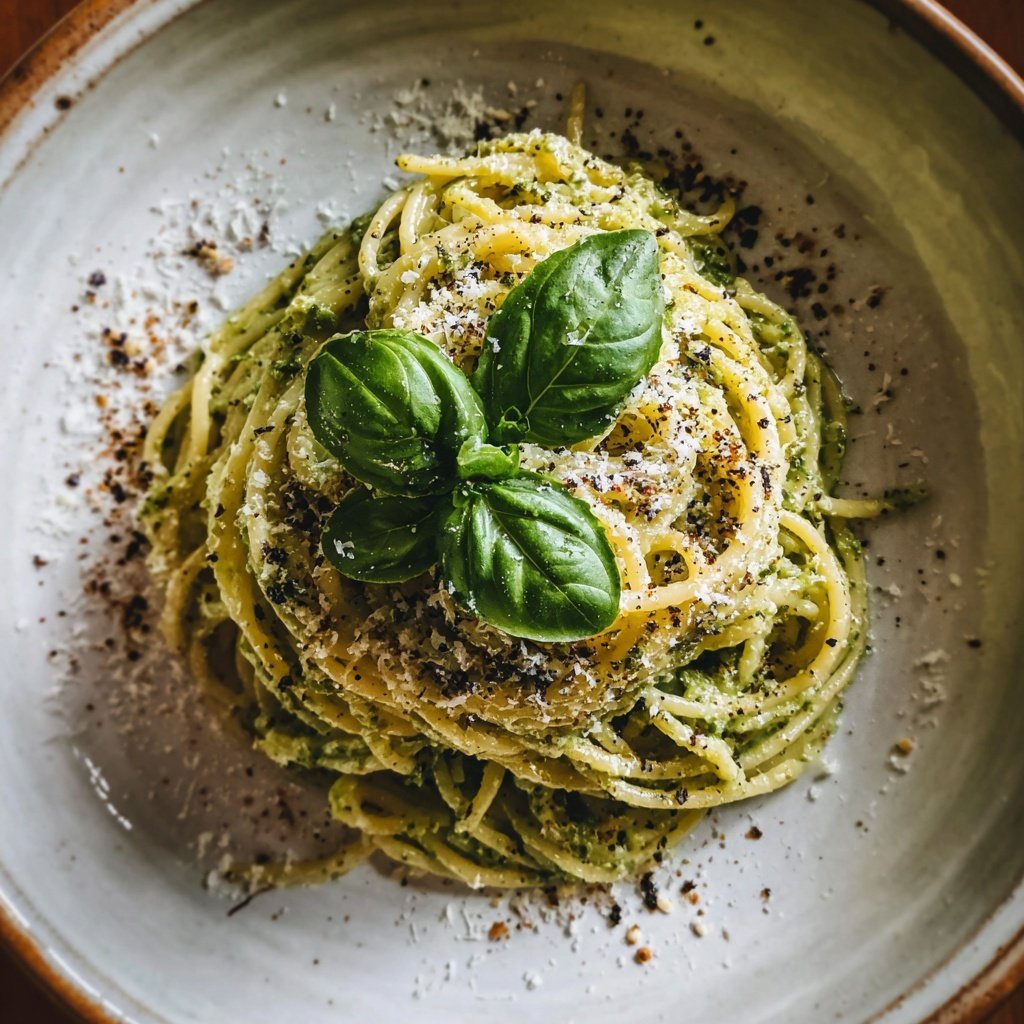 Angel Hair Pasta With Creamy Pesto