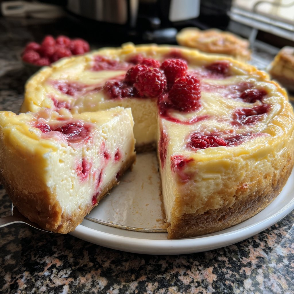 White Chocolate Raspberry Cheesecake