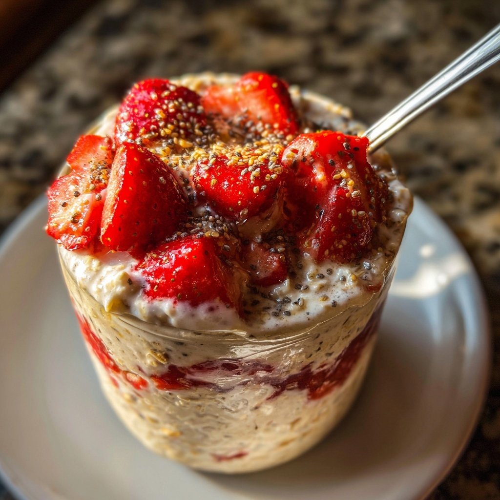 Overnight Oats With Strawberries