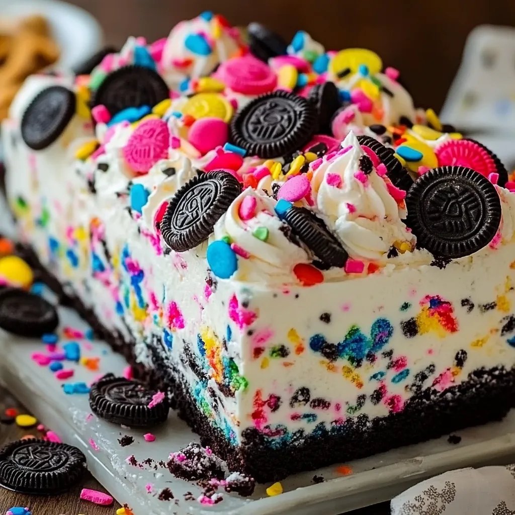 No-Bake Funfetti Oreo Icebox Cake