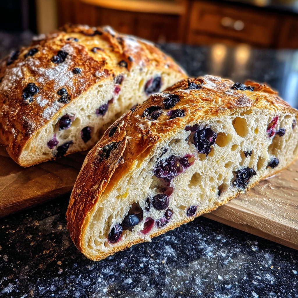 Blueberry Lemon Sourdough Bread No Yeast